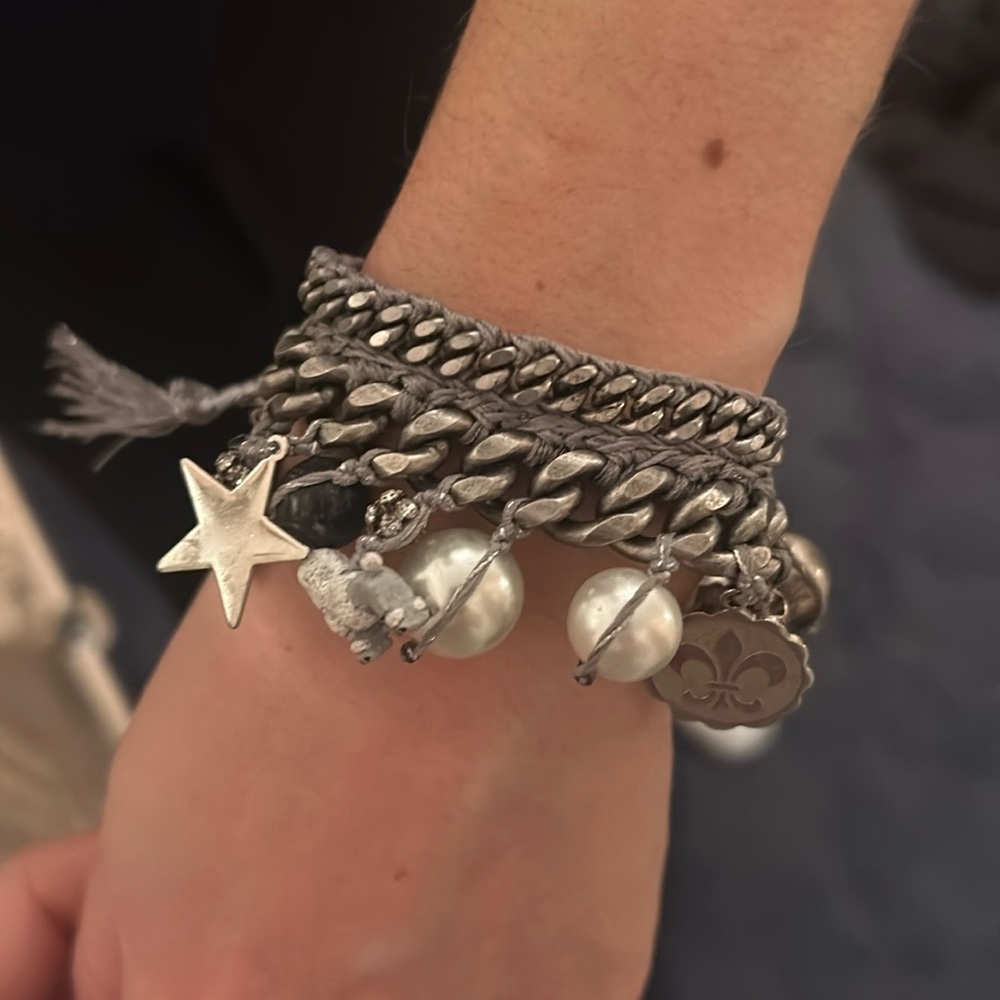 Silver charm bracelet